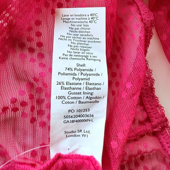 NWT Les Girls Les Boys Triangle Lace Boy Briefs in Love Potion Pink Size Large - Picture 8 of 9